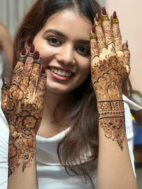bridal full hand mehndi design