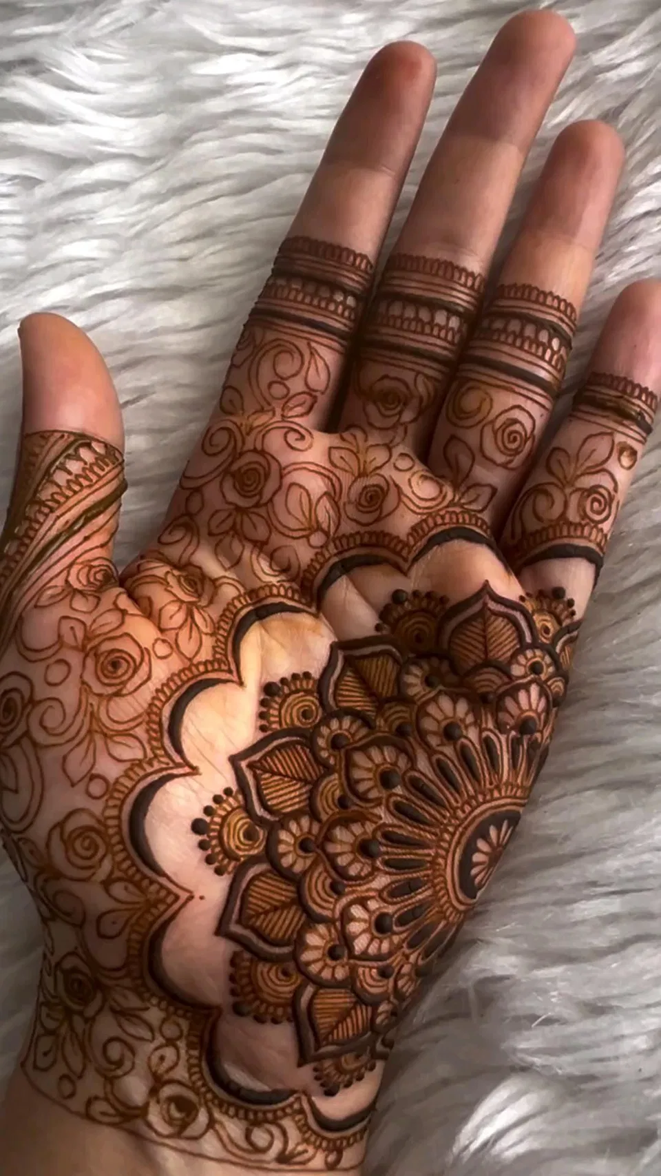 Bridal Stylish Full Hand Mehndi Design with Hearts