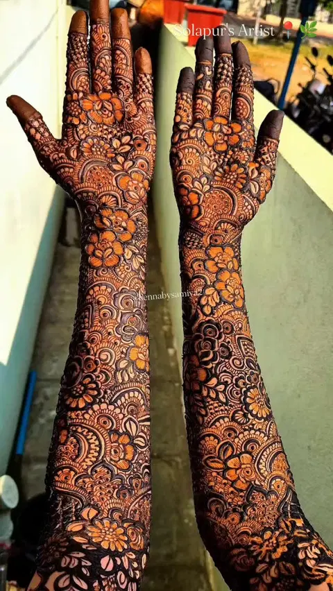 bridal full hand mehndi design