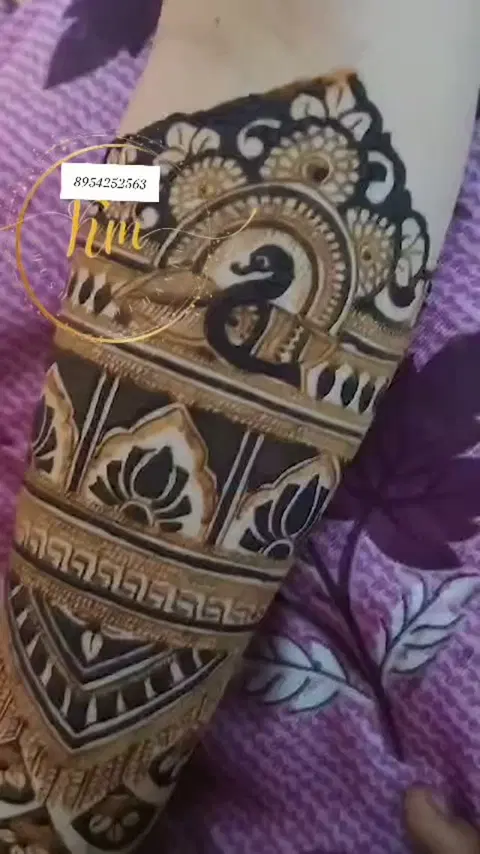 peacock full hand mehndi design