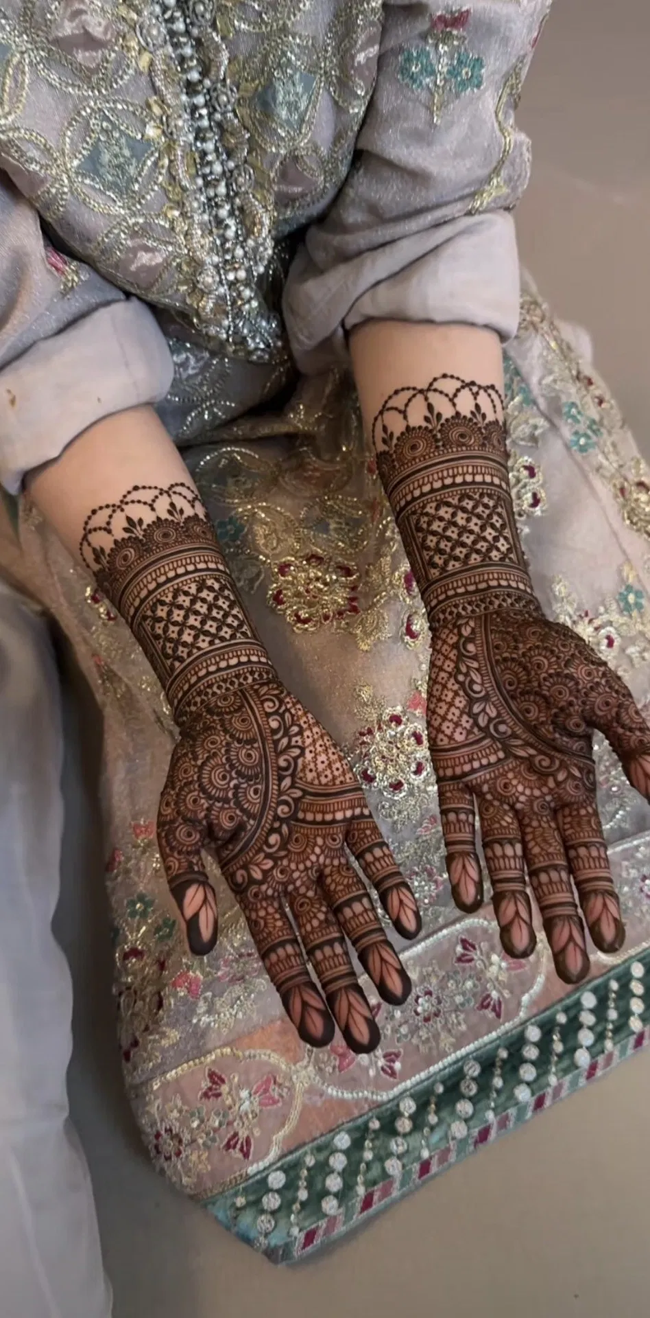 Aesthetic Arabic Arm Mehndi Design with Deity