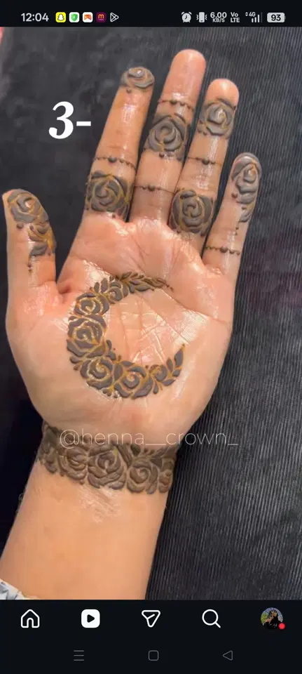 simple flower front hand mehndi design