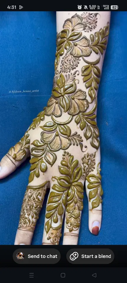 arabic bridal flower front hand mehndi design