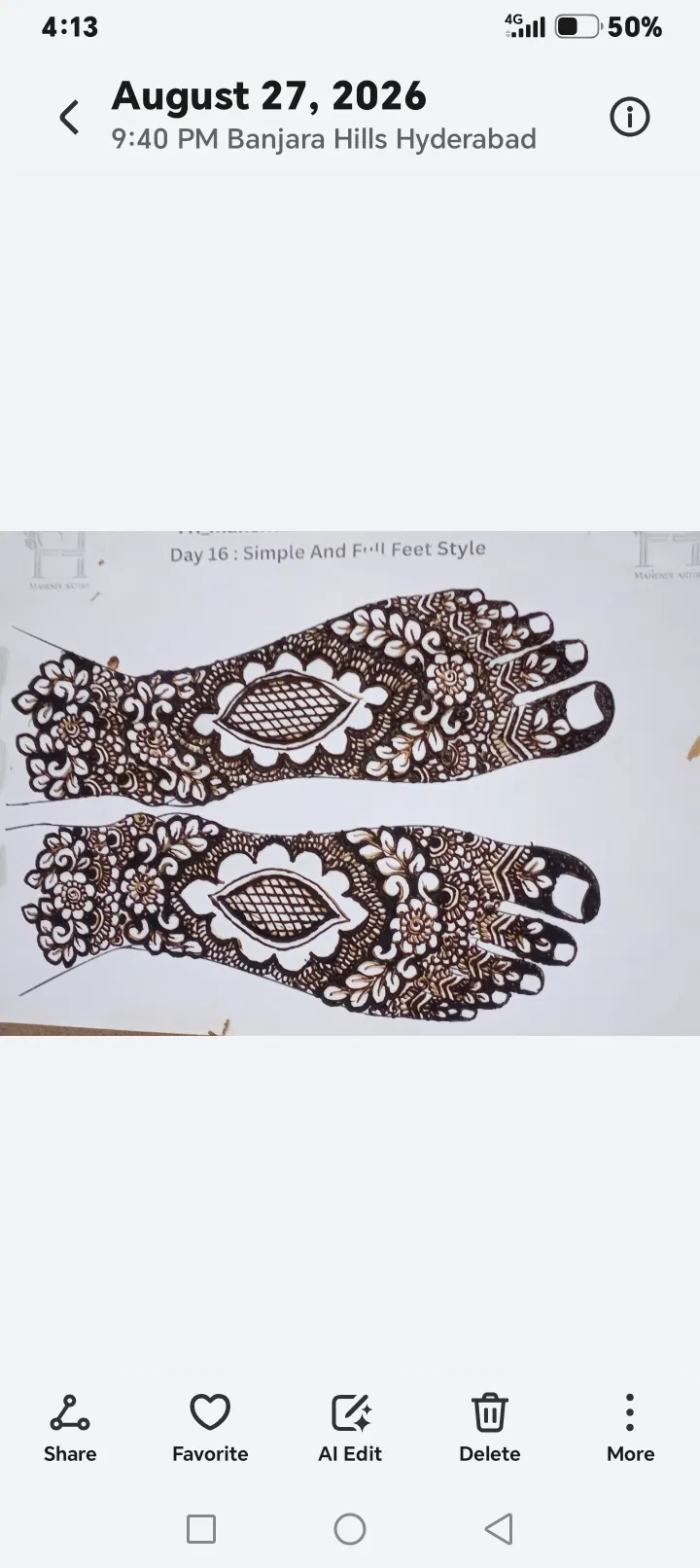 Bridal Pakistani Back Hand Mehndi Design with Hearts