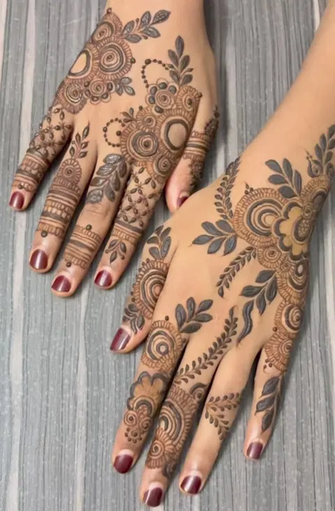 aesthetic simple bel back hand mehndi design