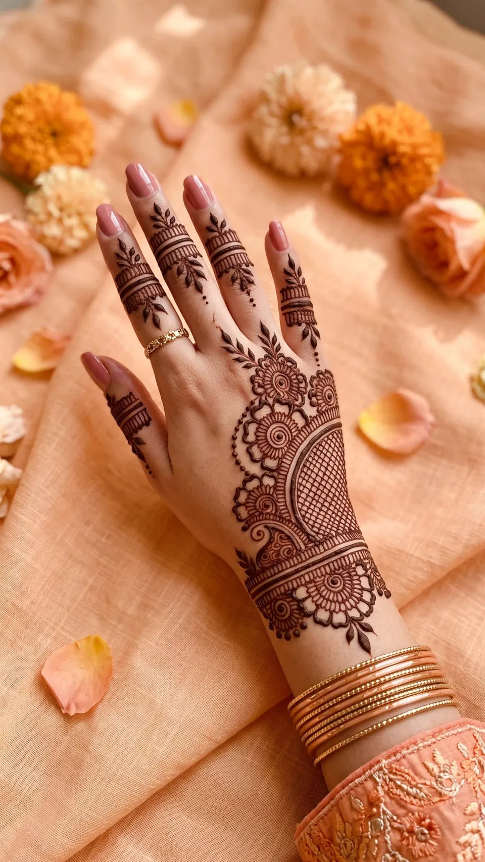 Aesthetic Royal Back Hand Mehndi Design with Jaal (3)