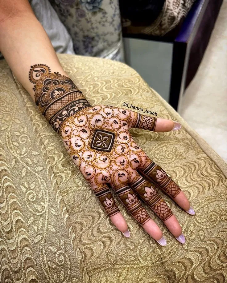 Full Hand Mehndi Design with Hearts