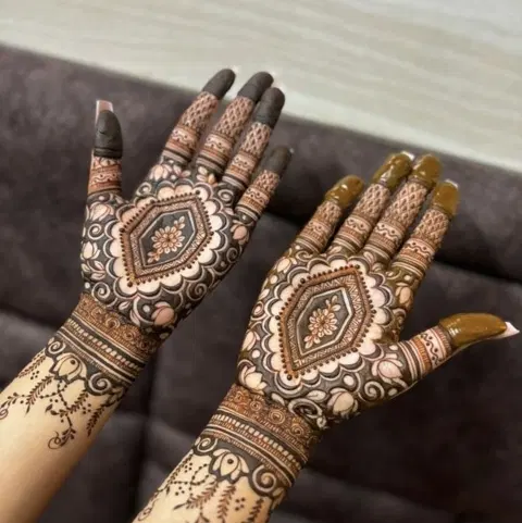 bridal back hand mehndi design