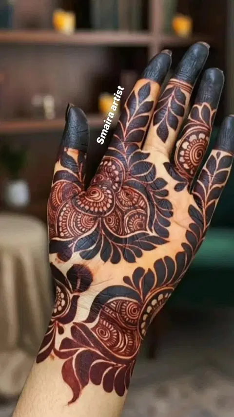 flower full hand mehndi design