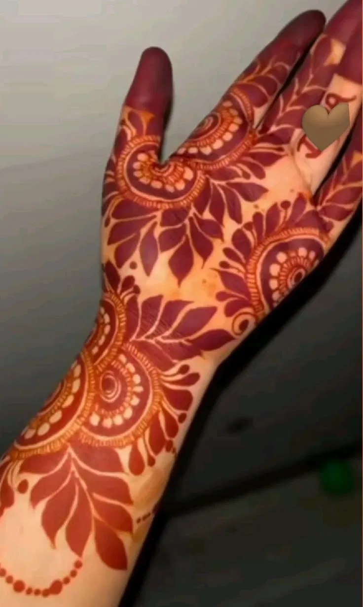 Arabic Bridal Full Hand Mehndi Design with Flowers (2)