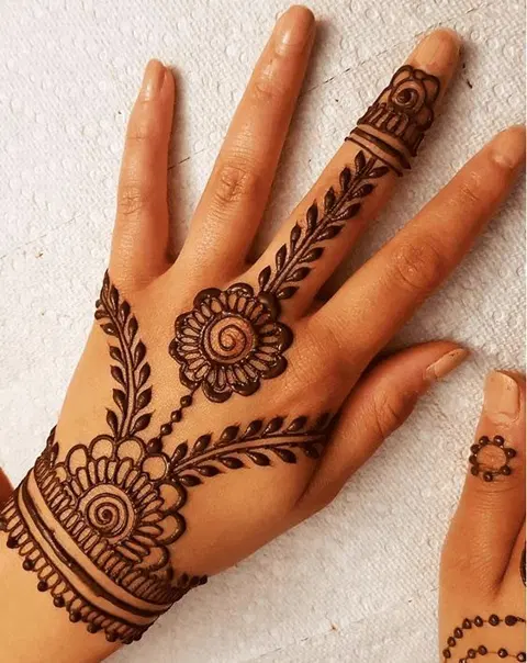 arabic stylish heart back hand mehndi design