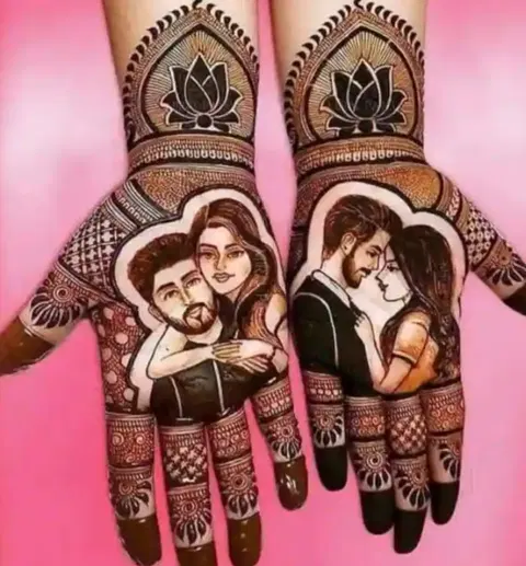 bridal figure front hand mehndi design