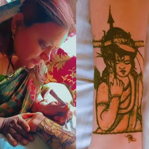 figure finger mehndi design