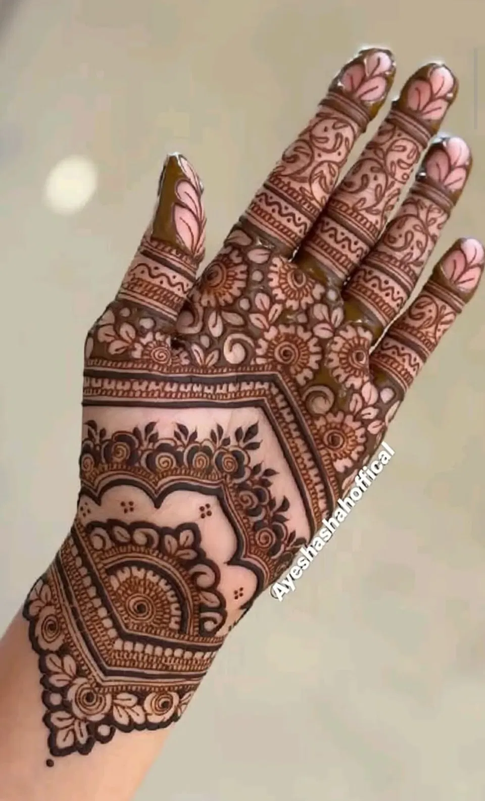 Aesthetic Arabic Front Hand Mehndi Design with Flowers (7)