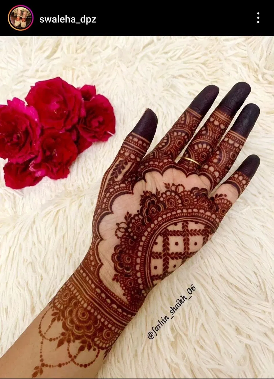 Arabic Back Hand Mehndi Design with Gol Tikki and Flowers for Diwali