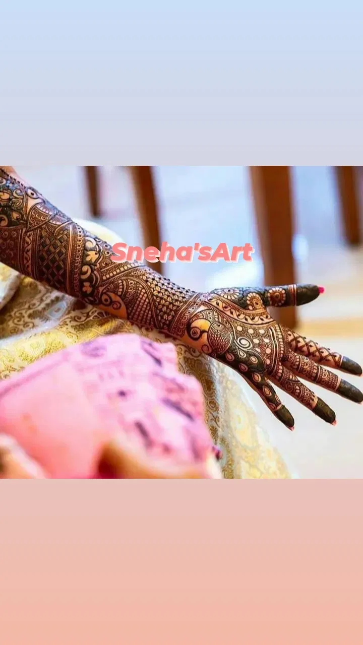 Bridal Indian Front Hand Mehndi Design with Jaal
