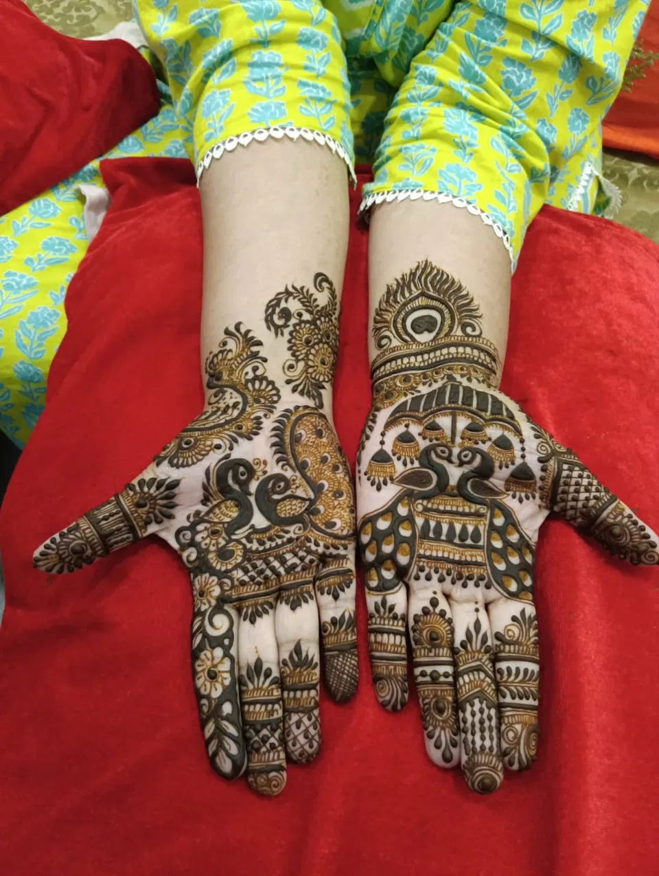 Mehndi Design with Figures and Peacock