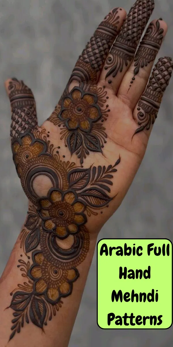 Aesthetic Arabic Front Hand Mehndi Design with Jaal and Hidden Name