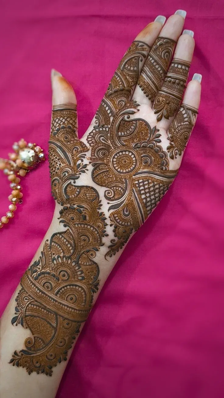 Arabic Bridal Front Hand Mehndi Design (10)