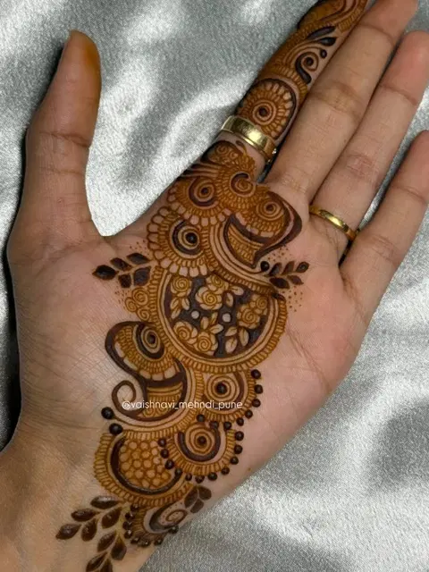arabic bridal front hand mehndi design