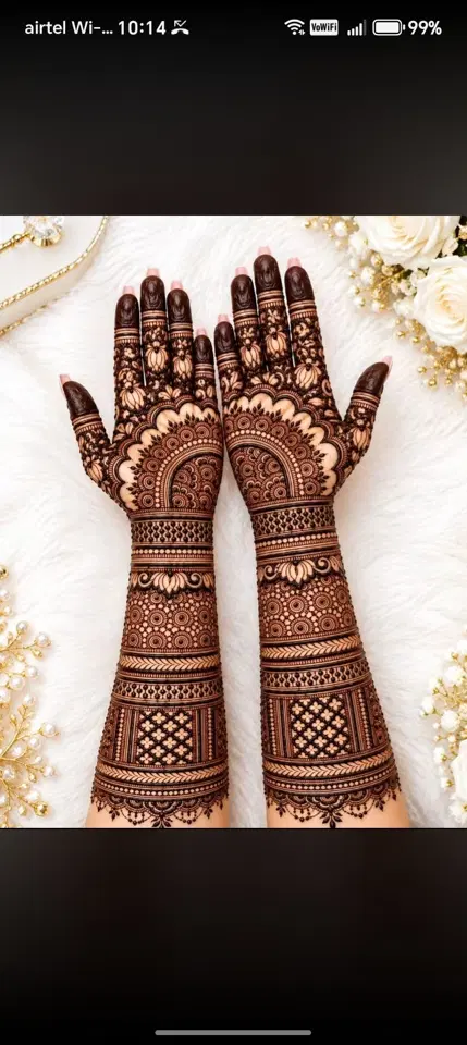 bridal jaal full hand mehndi design