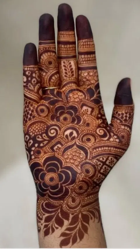arabic bridal front hand mehndi design