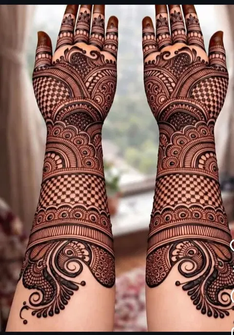 arabic bridal figure back hand mehndi design