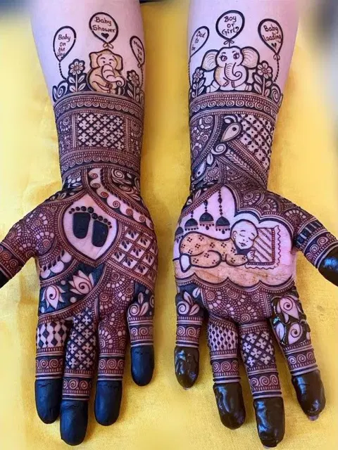 figure half hand mehndi design