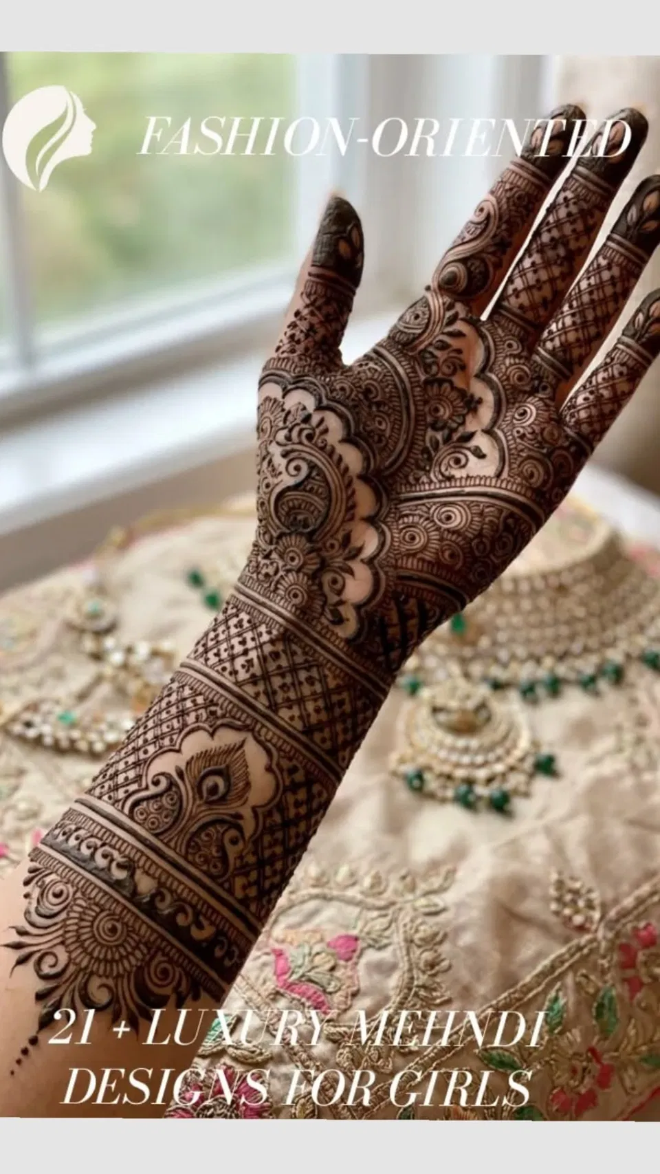 Aesthetic Bridal Front Hand Mehndi Design with Jaal