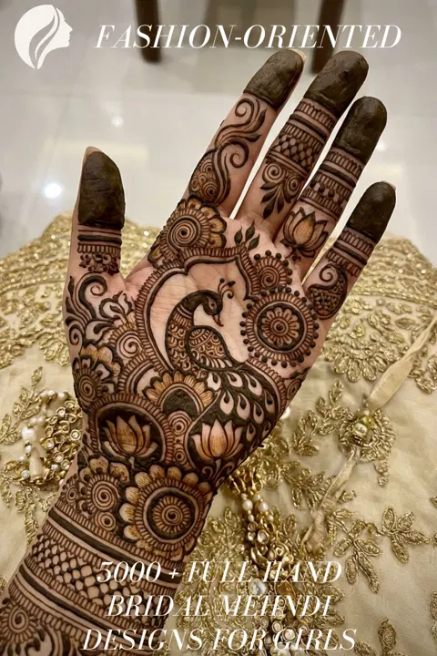 arabic bridal peacock front hand mehndi design