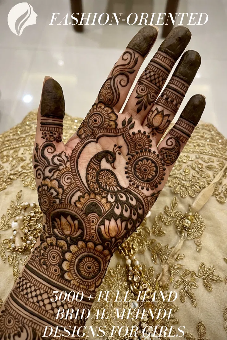 Arabic Bridal Front Hand Mehndi Design with Peacock (3)
