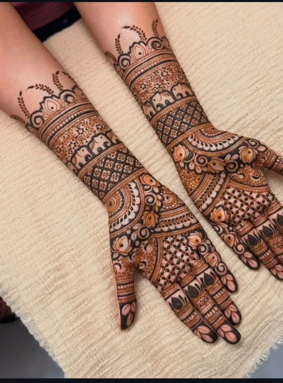 Full Hand Mehndi Design for Baby Shower