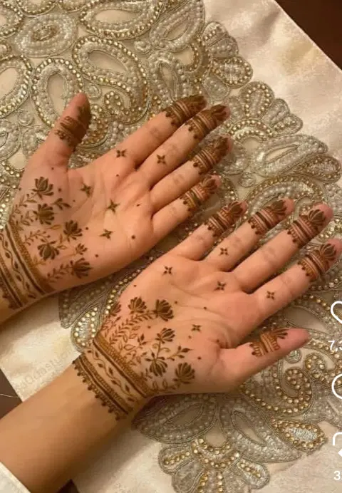 aesthetic minimal jaal front hand mehndi design