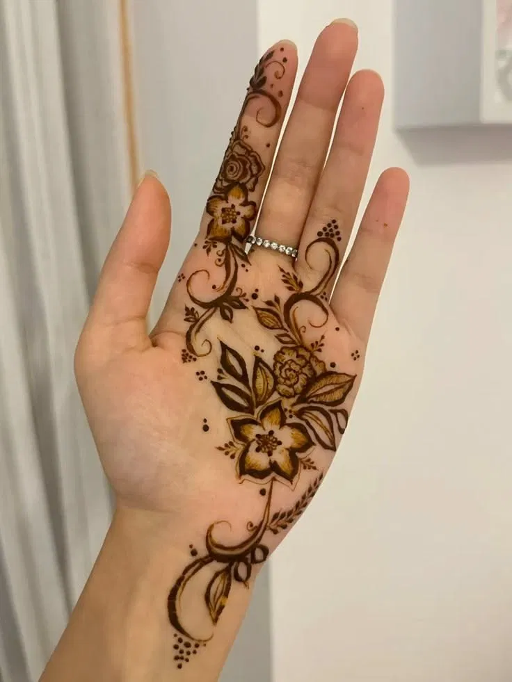 Aesthetic Arabic Front Hand Mehndi Design (23)