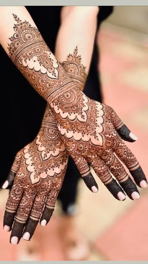 bridal stylish full hand mehndi design