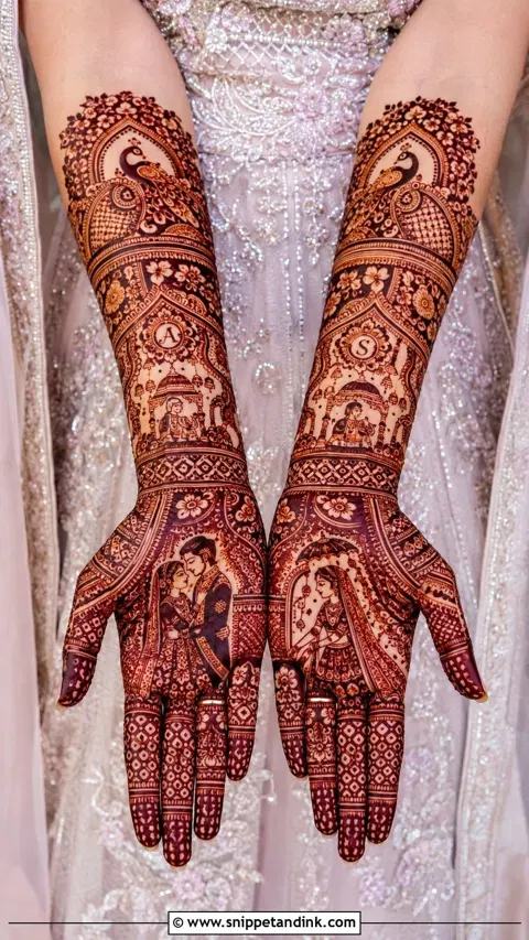 arabic bridal figure finger mehndi design