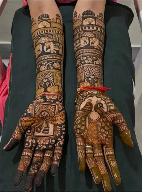 bridal stylish figure full hand mehndi design