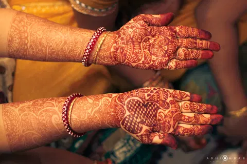 bridal indian deity front hand mehndi design