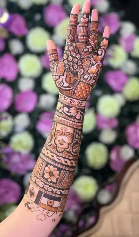 bridal full hand mehndi design