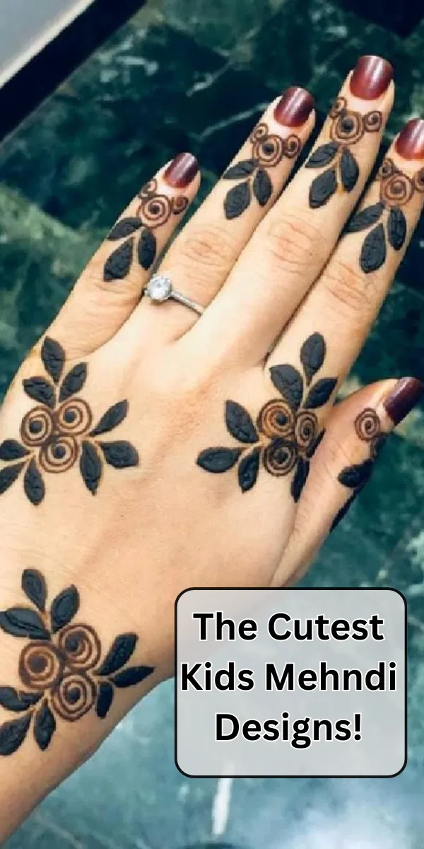 Simple Finger Mehndi Design with Flowers for Diwali