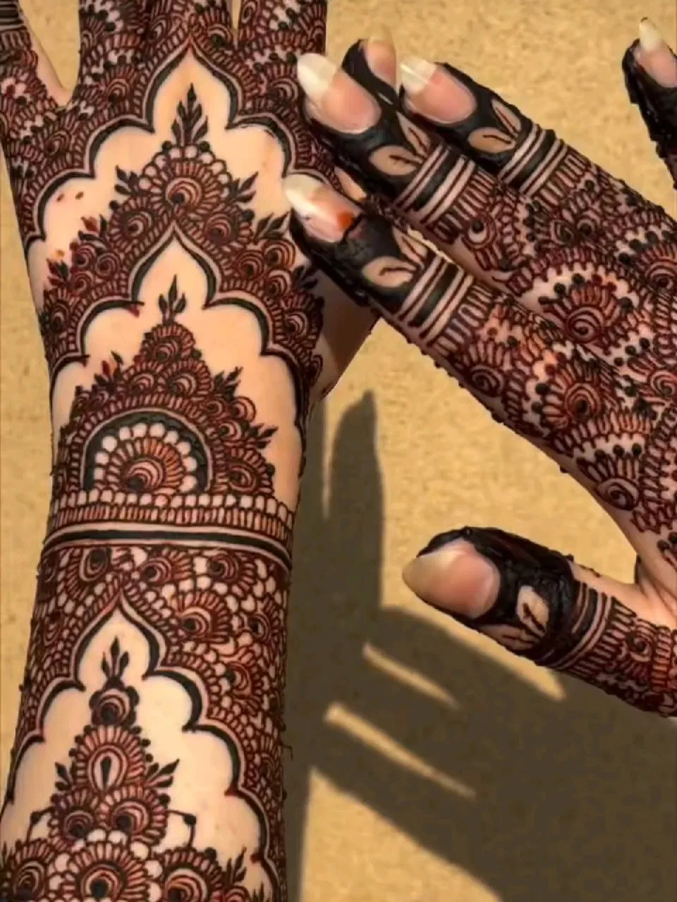 Arabic Bridal Back Hand Mehndi Design (2)