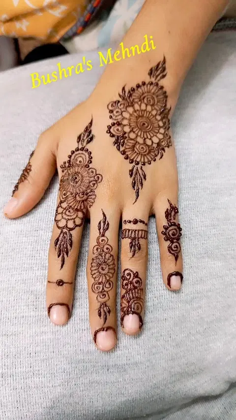 arabic simple jaal back hand mehndi design