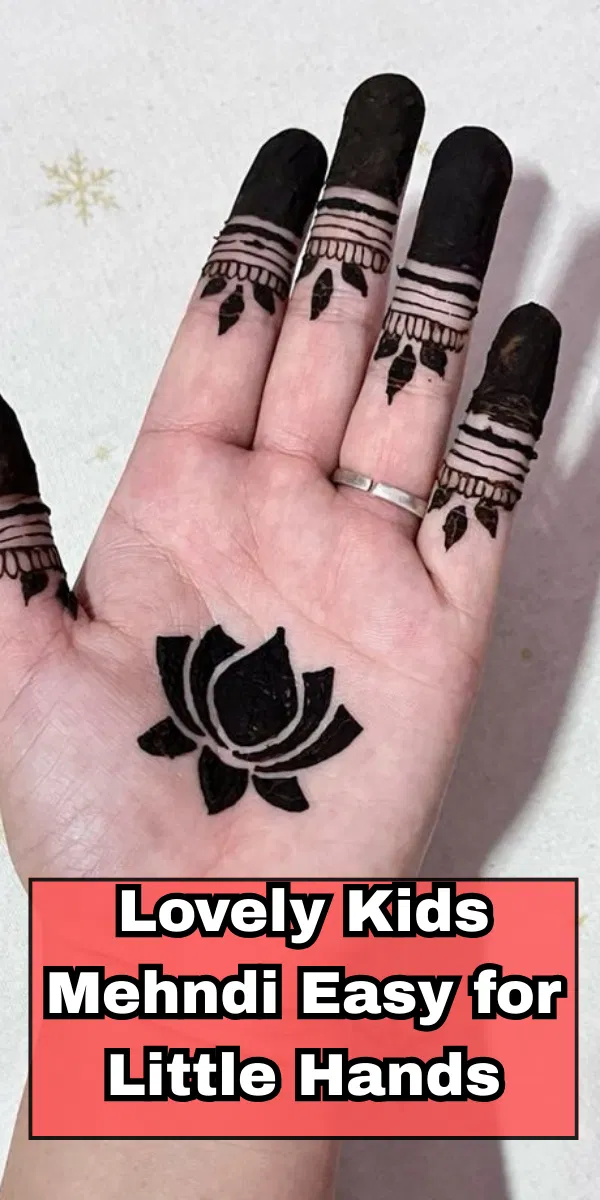 Minimal Simple Finger Mehndi Design with Jaal and Lotus