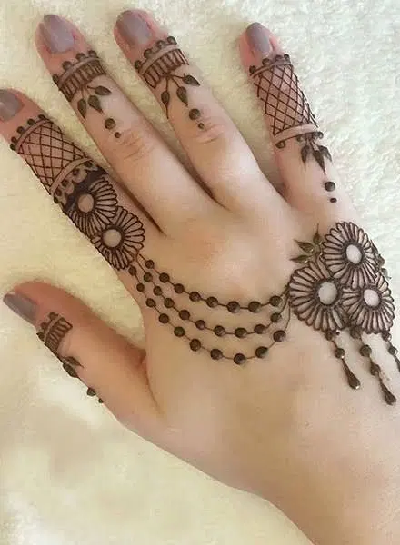 arabic indian bel back hand mehndi design