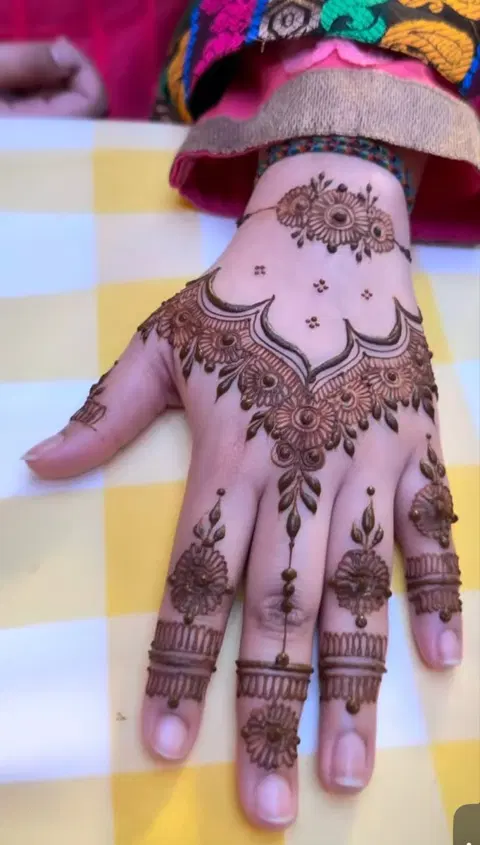 arabic dubai bel back hand mehndi design