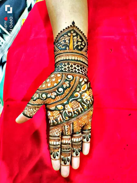 bridal indian full hand mehndi design