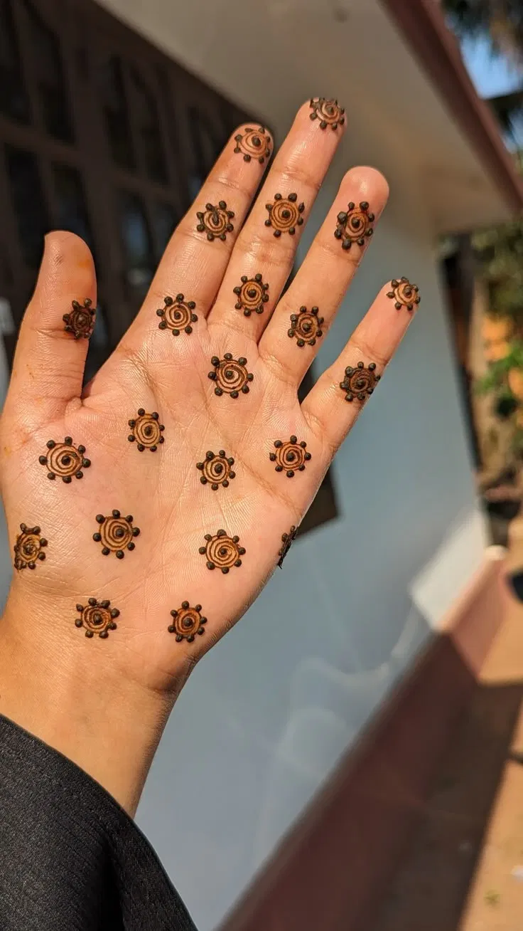 Aesthetic Minimal Back Hand Mehndi Design with Butterfly and Flowers