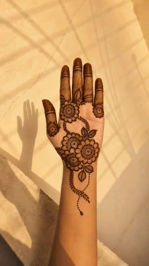 aesthetic minimal arm mehndi design