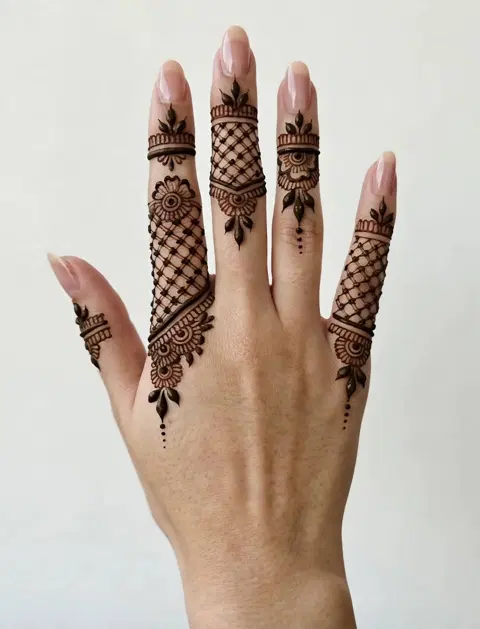 simple jaal back hand mehndi design