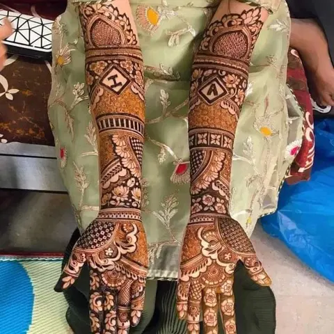 bridal full hand mehndi design